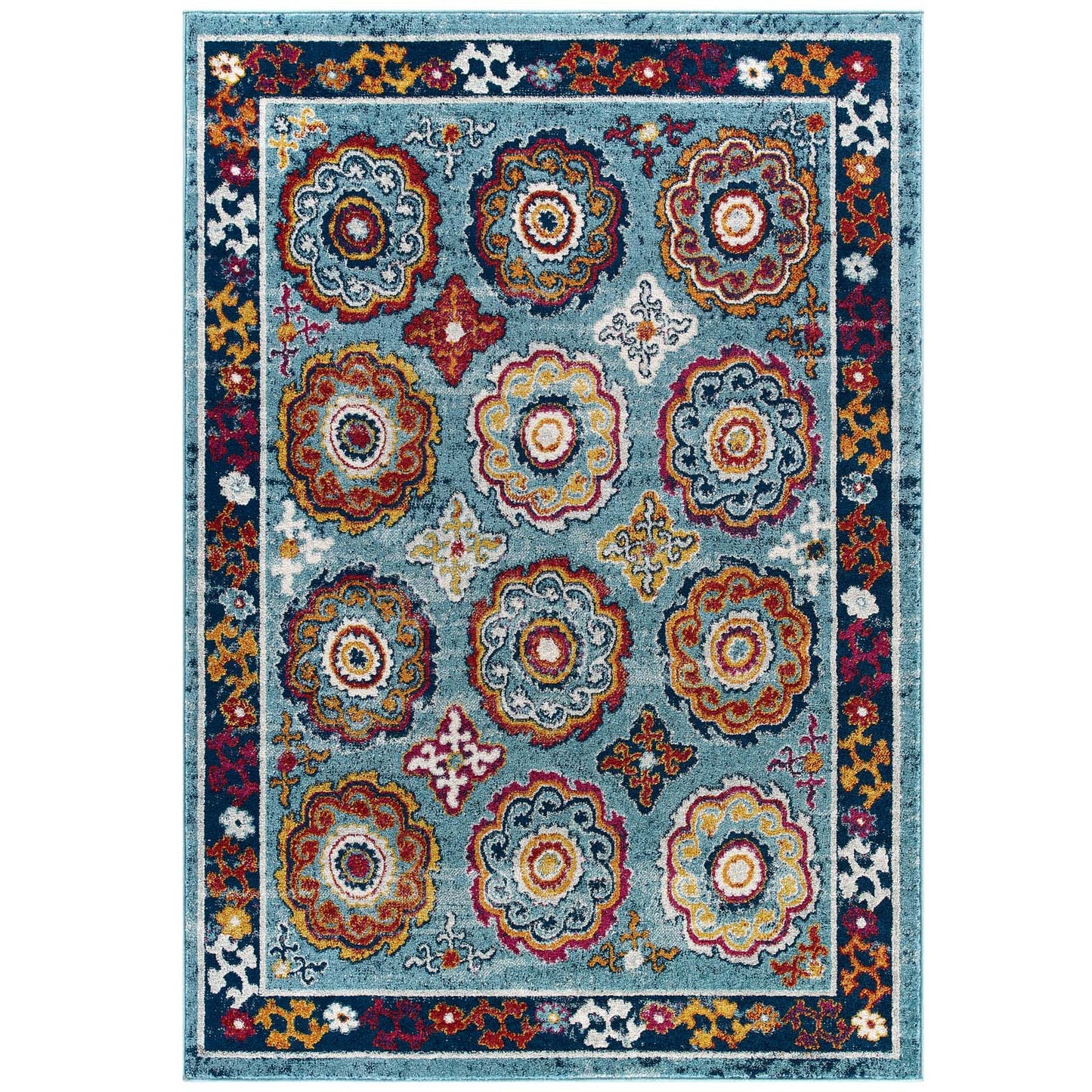 Tapis marocain à motif floral vieilli Entourage Odile 5x8 par Modway