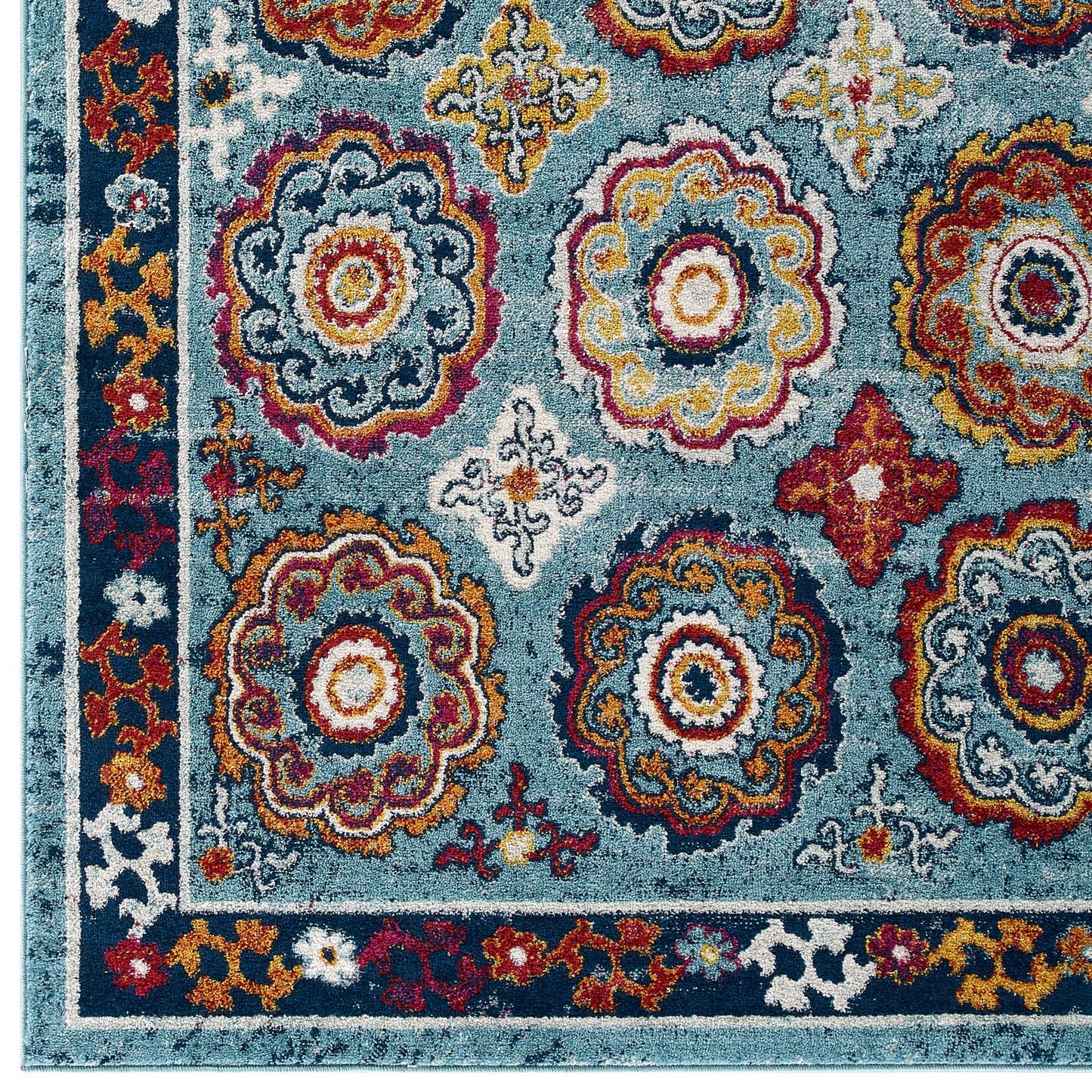 Tapis marocain à motif floral vieilli Entourage Odile 5x8 par Modway