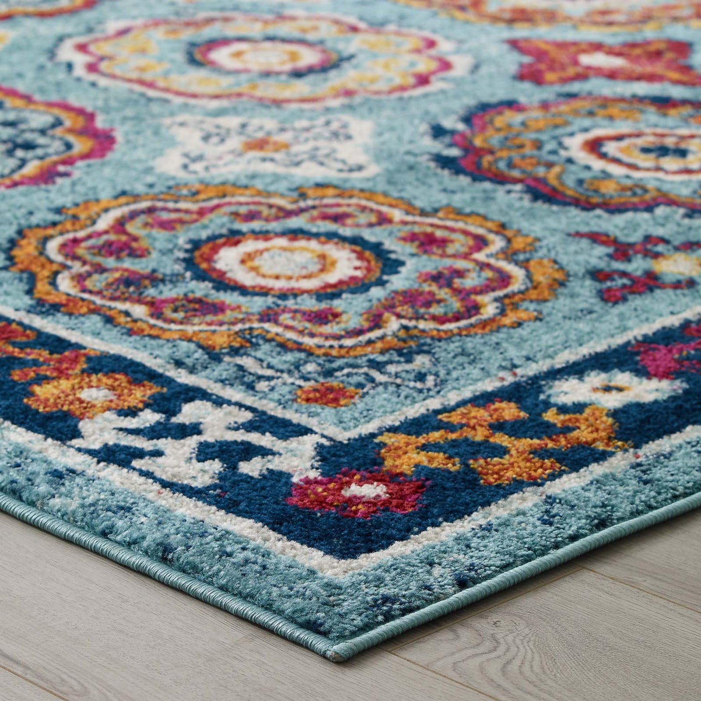 Tapis marocain à motif floral vieilli Entourage Odile 5x8 par Modway