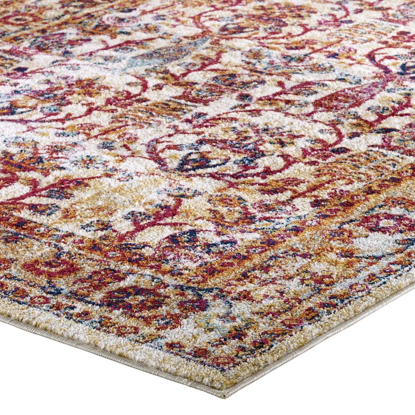 Entourage Jessa Distressed Vintage Floral Lattice 5x8 Area Rug