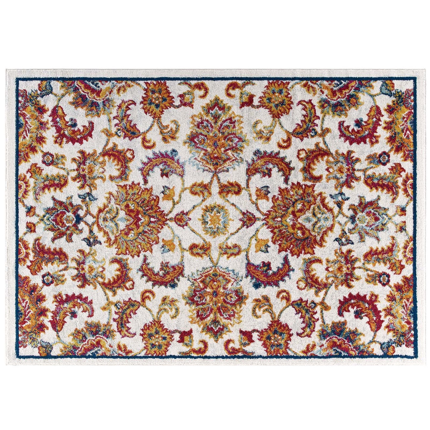 Tapis en treillis floral vintage vieilli Entourage Azami 8x10 par Modway