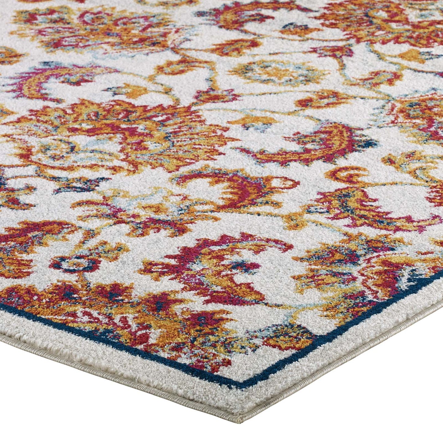 Tapis en treillis floral vintage vieilli Entourage Azami 8x10 par Modway