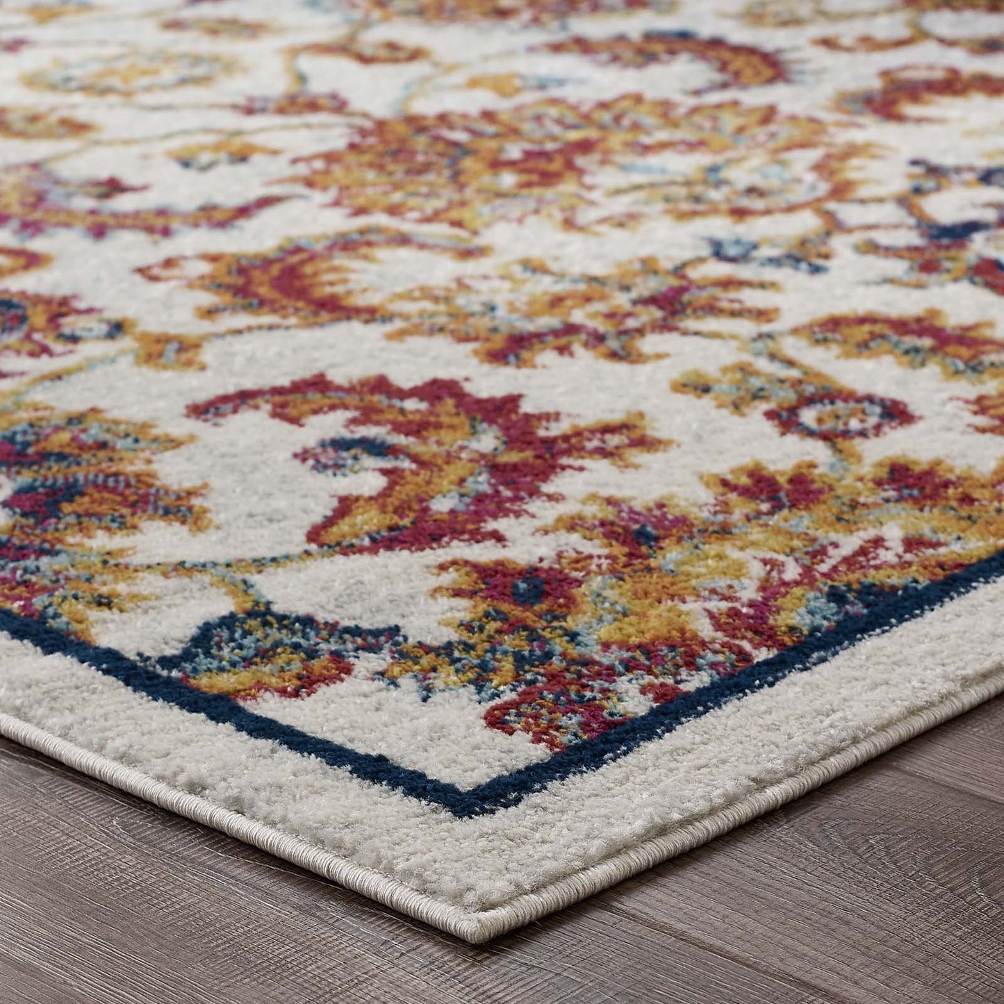 Tapis en treillis floral vintage vieilli Entourage Azami 8x10 par Modway