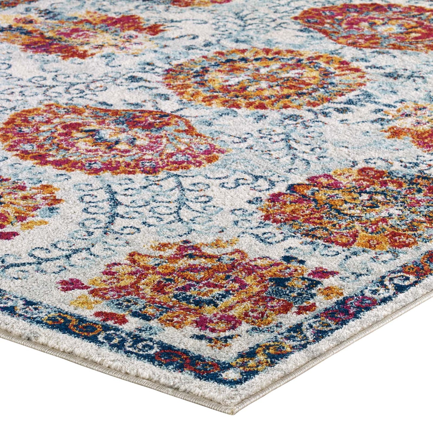 Tapis marocain à motif floral vieilli Entourage Kensie 5x8 par Modway