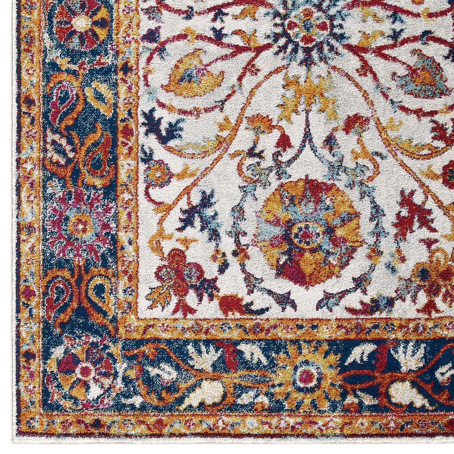 Entourage Samira Distressed Vintage Floral Vintage Medallion 5x8 Area Rug