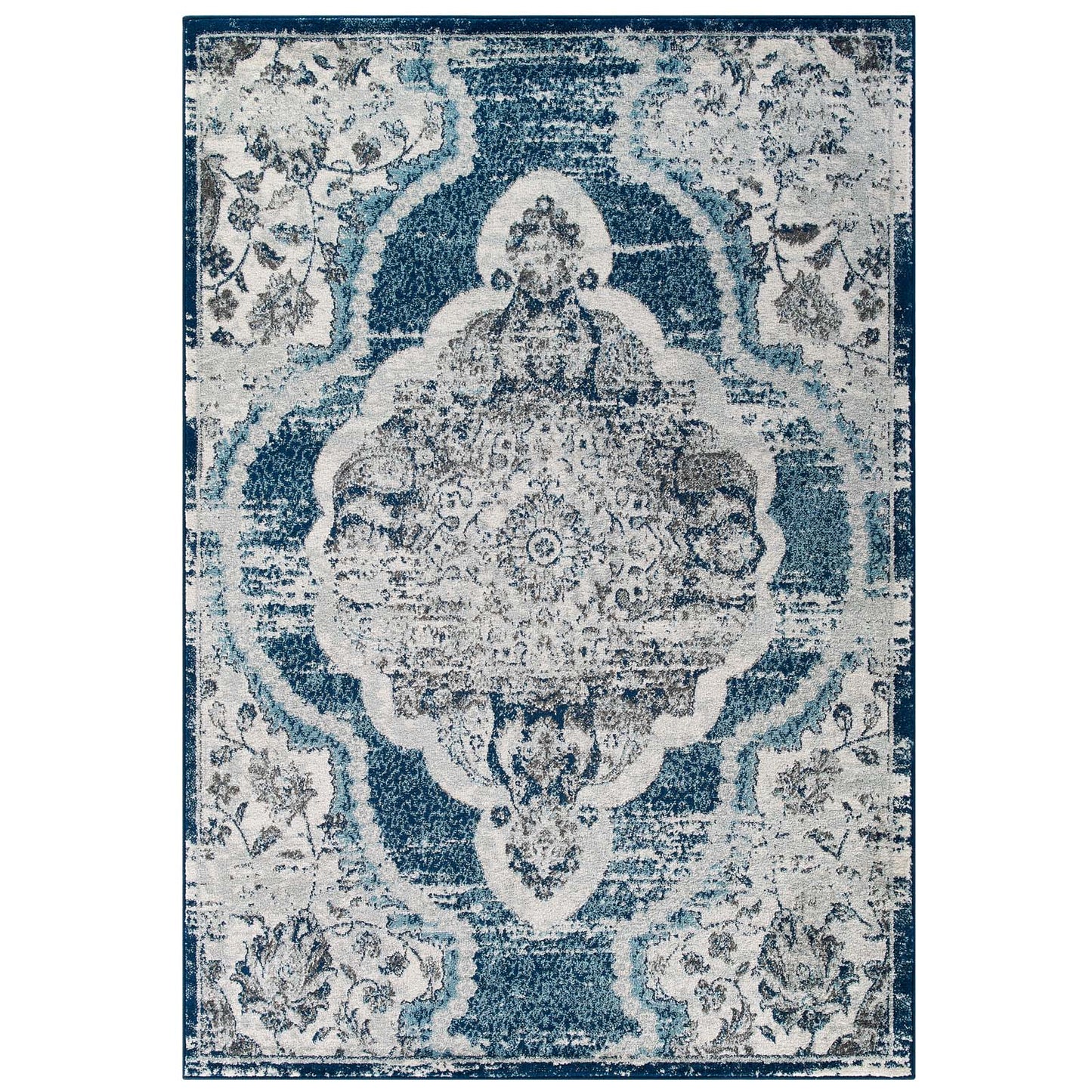 Tapis Entourage Malia à motif floral vintage vieilli 5x8 par Modway