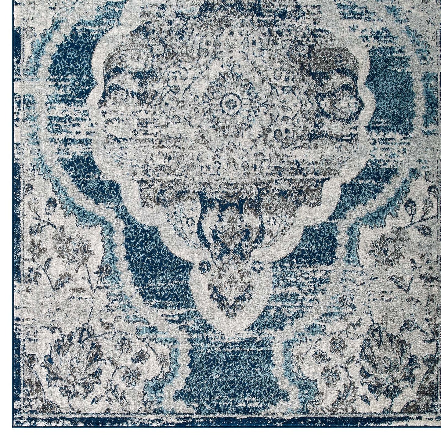 Tapis Entourage Malia Distressed Vintage Floral Vintage Medallion 8x10 par Modway