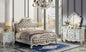 ACME Versailles II Queen Bed, Vintage Gray PU & Bone White Finsih BD01323Q