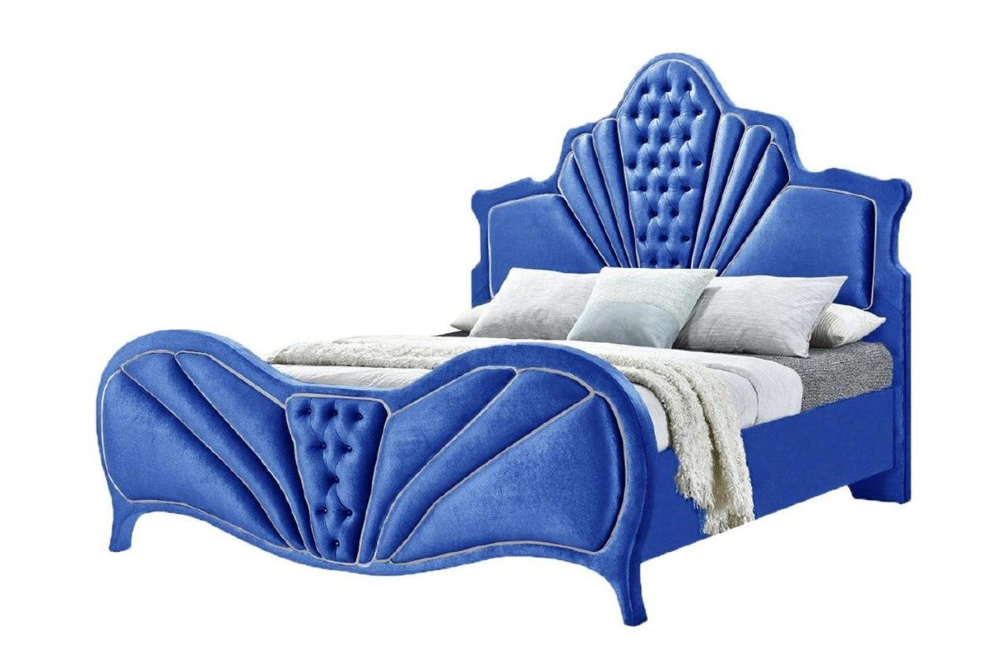 ACME Dante Queen Bed, Blue Velvet 24220Q