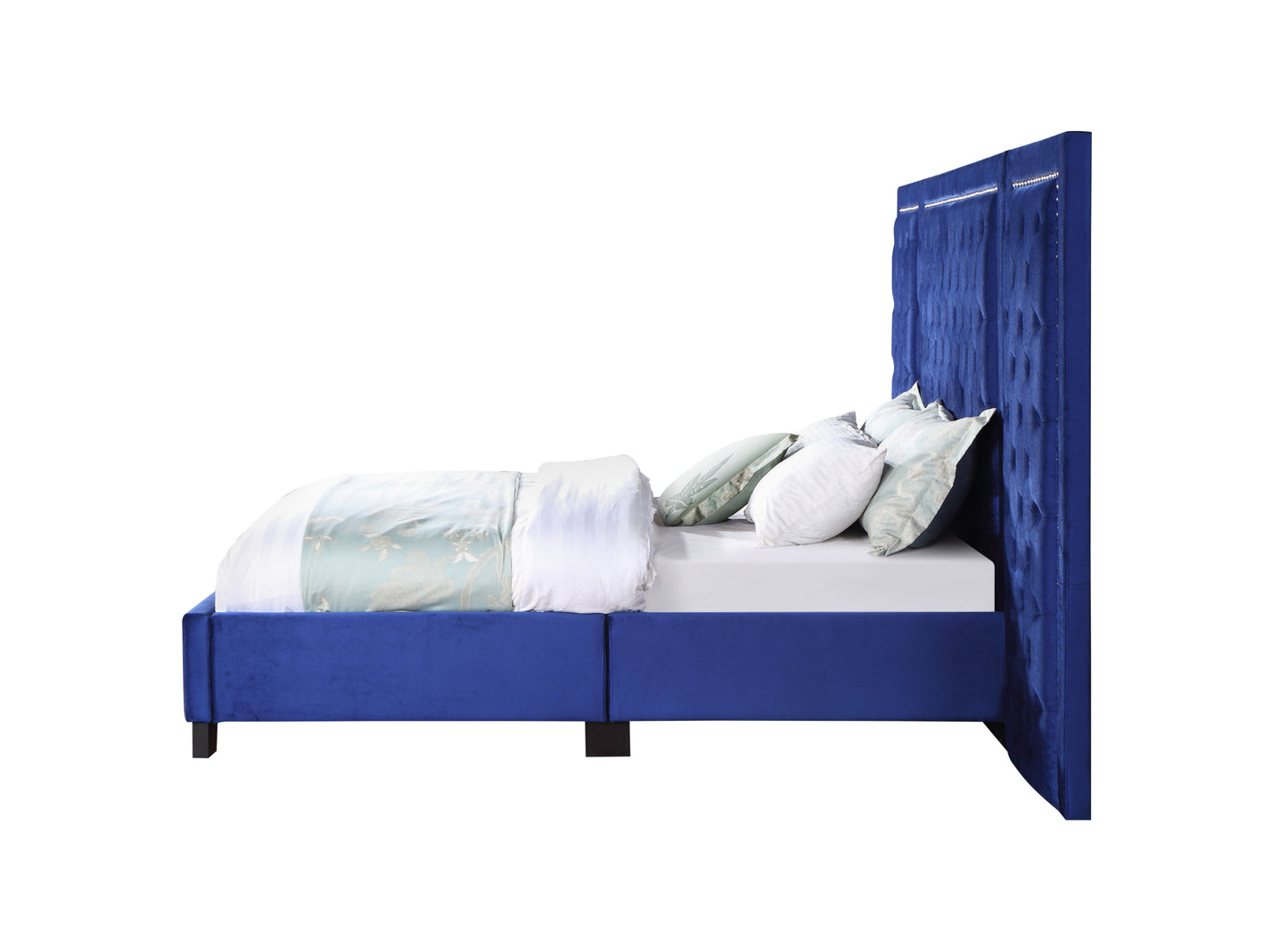 ACME Damazy Queen Bed, Blue Velvet BD00973Q