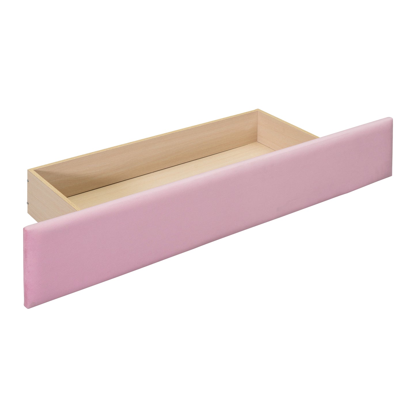 Full Size Storage Bed Velvet Upholstered Platform Bed with a Big Drawer - Pink