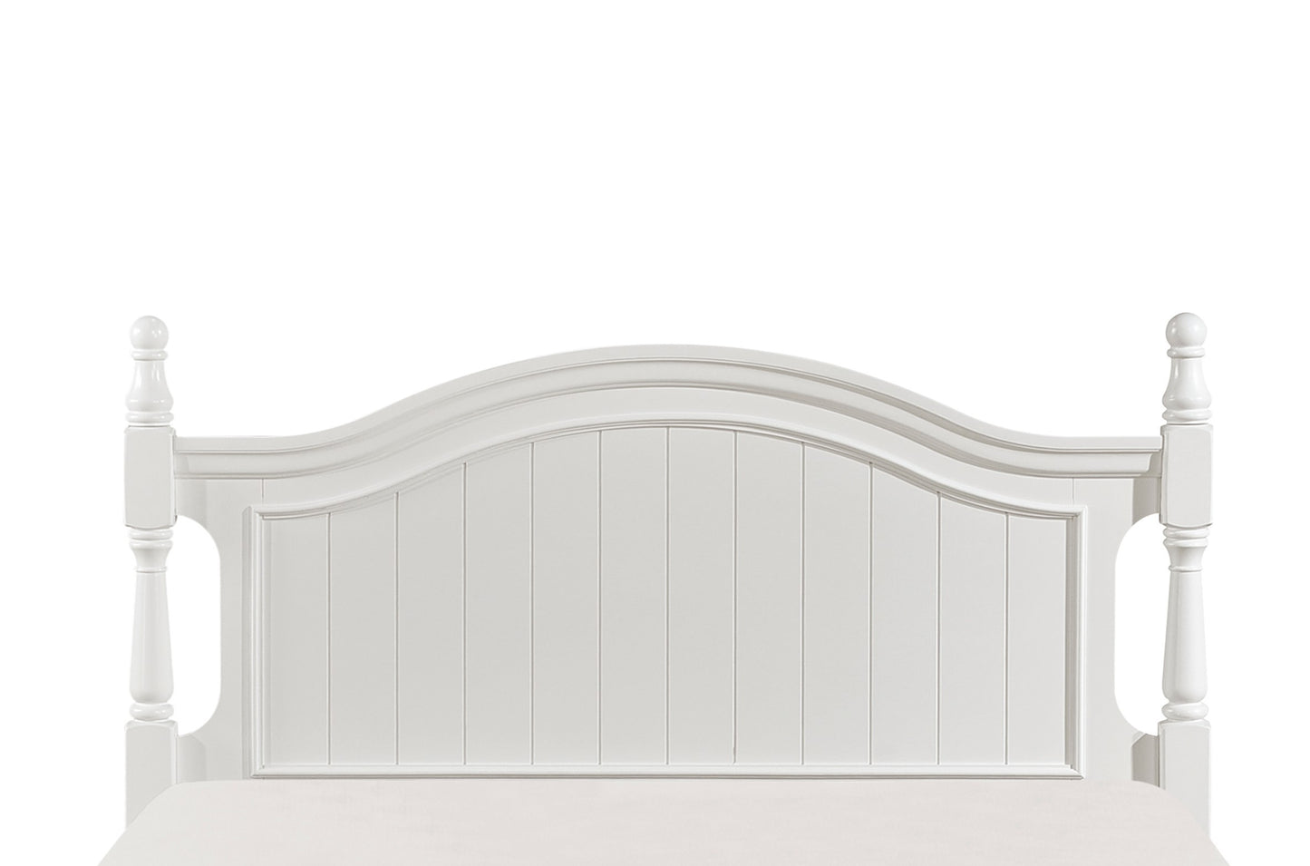 Classic White Finish 1pc Full Size Poster Bed Wooden Traditional Bedroom Furniture Unique Style Headboard Footboard