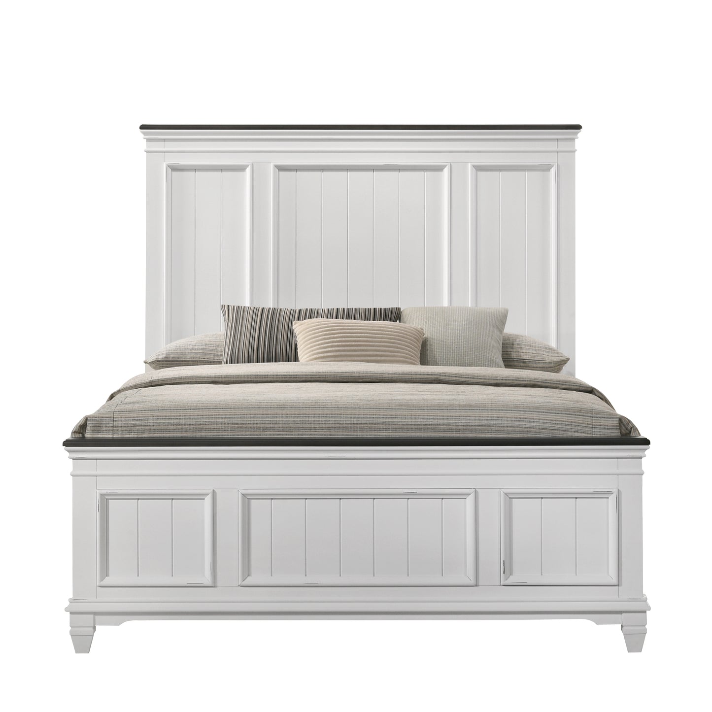 Clelane Wood Bedroom Set with Shiplap Panel Queen Bed, Dresser, Mirror, and Two Nightstands