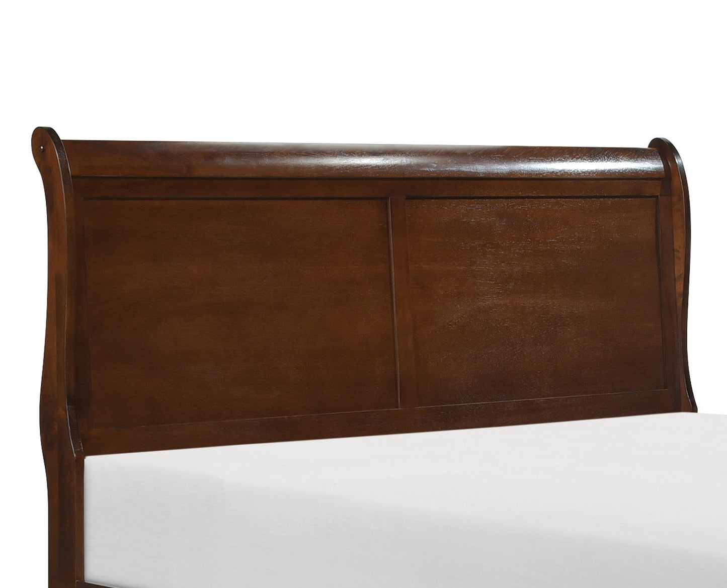 Classic Louis Philipe Style Eastern King Bed Brown Cherry Finish 1pc Traditional Design Bedroom Furniture Sleigh Bed