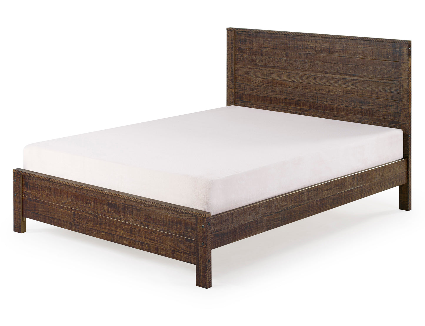 Albany 3 Piece Full Bed Set, Heavy Duty Solid Wood Full Size Bed Frame with Bedside Table Set of 2, Espresso