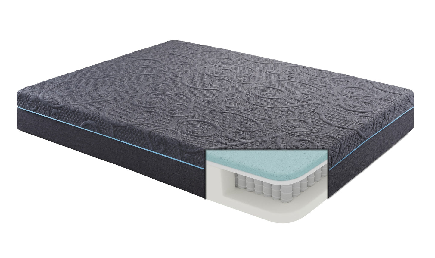 11-inch Full Size Bed Mattress Gel-Infused Memory Foam Hybrid Mattress, Dark Gray, Mattress in a Box