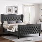 LIFT UP VELVET GRAY  QUEEN SIZE BED