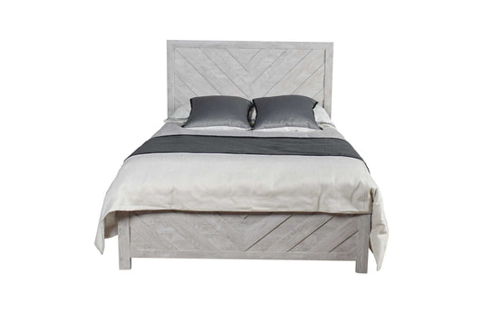 Modern Style Queen Bed Made with Wood in Gray