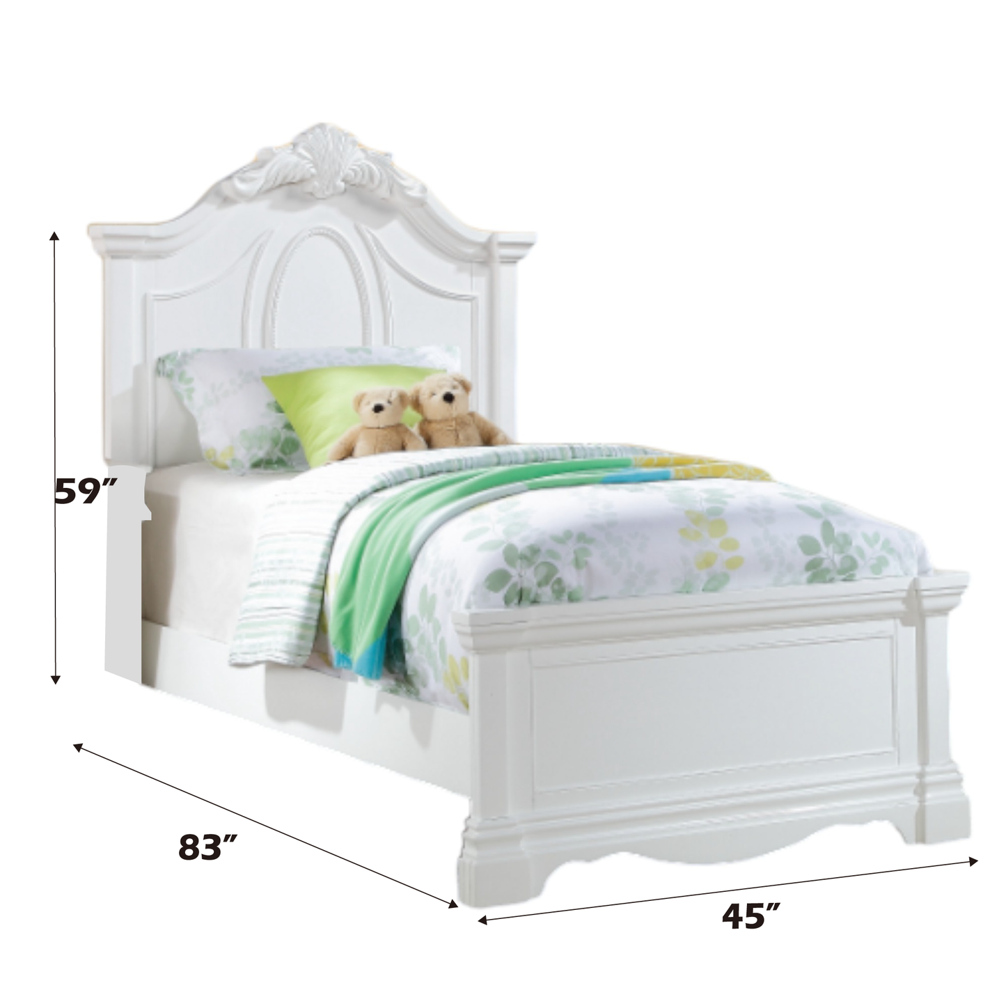 ACME Estrella Twin Bed in White 30240T