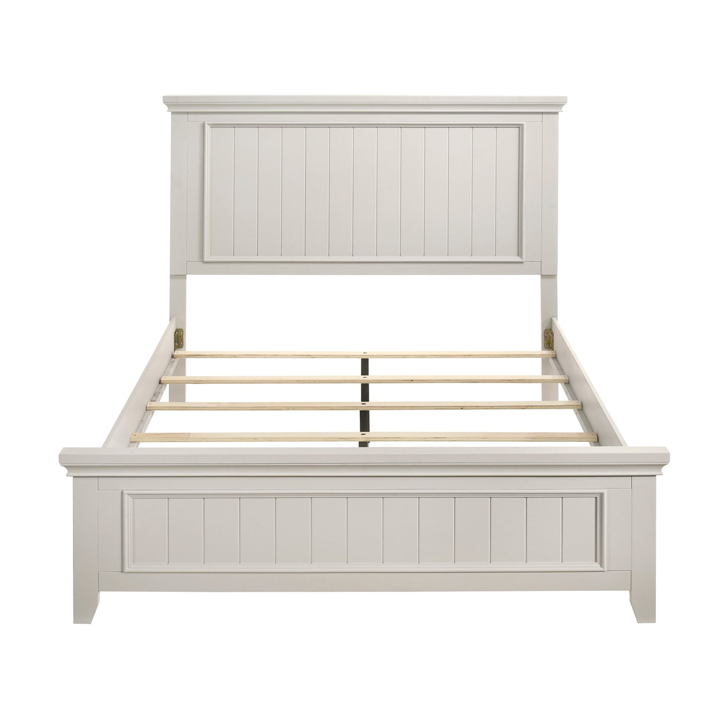 Farmhouse Style Full Size Panel Bed 1pc Classic White Finish Modern Bedroom Wooden Furniture