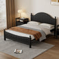 Traditional Concise Style Black Solid Wood Platform Bed, No Need Box Spring, Full