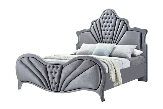 ACME Dante Queen Bed, Gray Velvet 24230Q