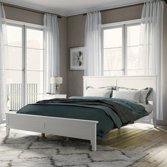 Modern White Solid Wood Queen Platform Bed (old sku:WF283525AAK)