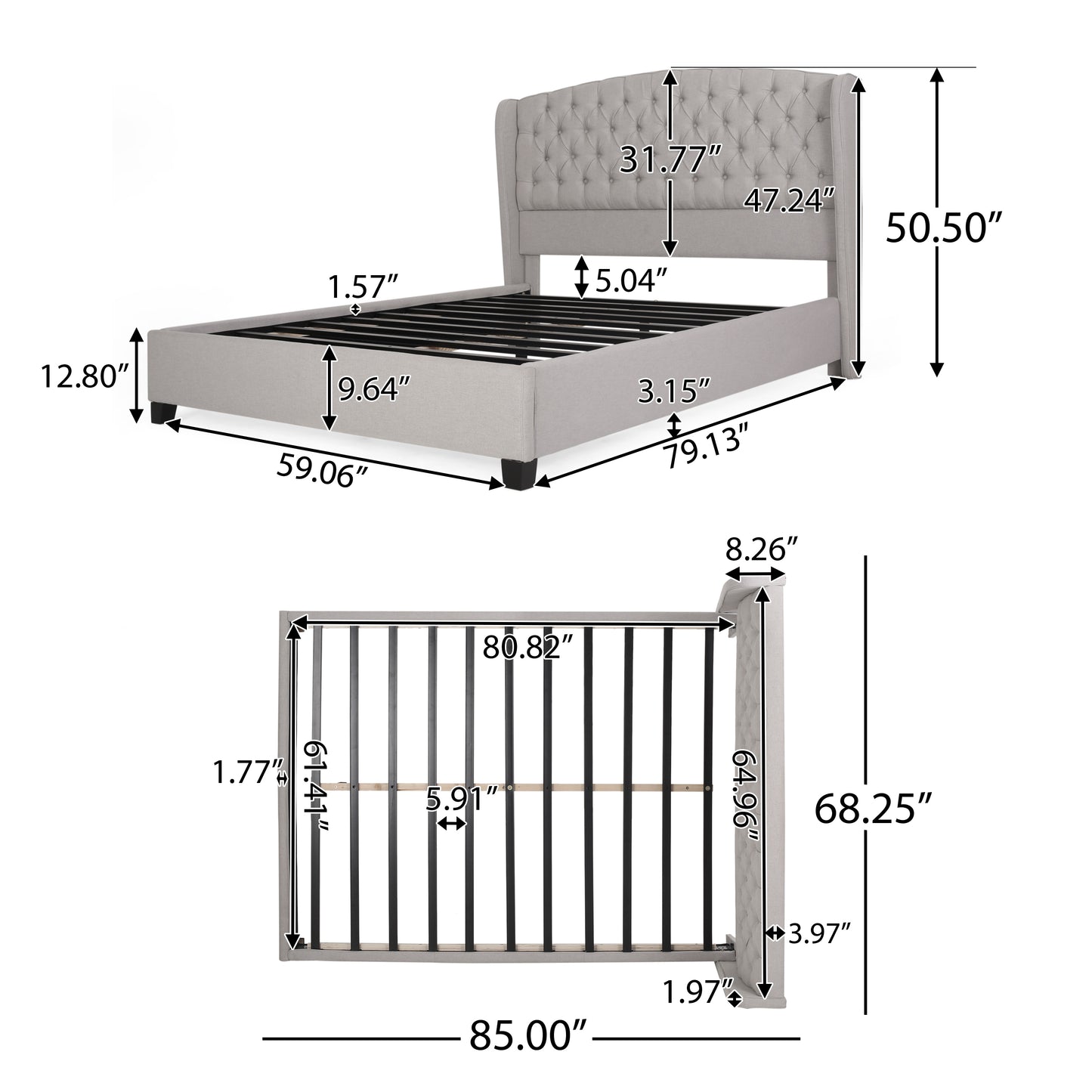 UPHOLSTERED QUEEN WHOLE BED