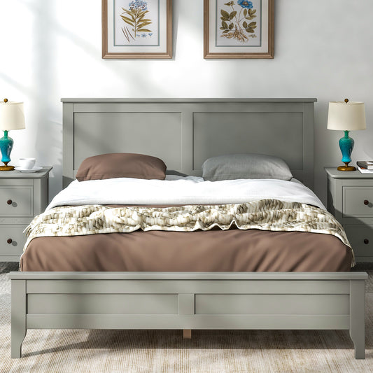 Modern Gray Solid Wood Full Platform Bed(old sku:WF283524AAE)