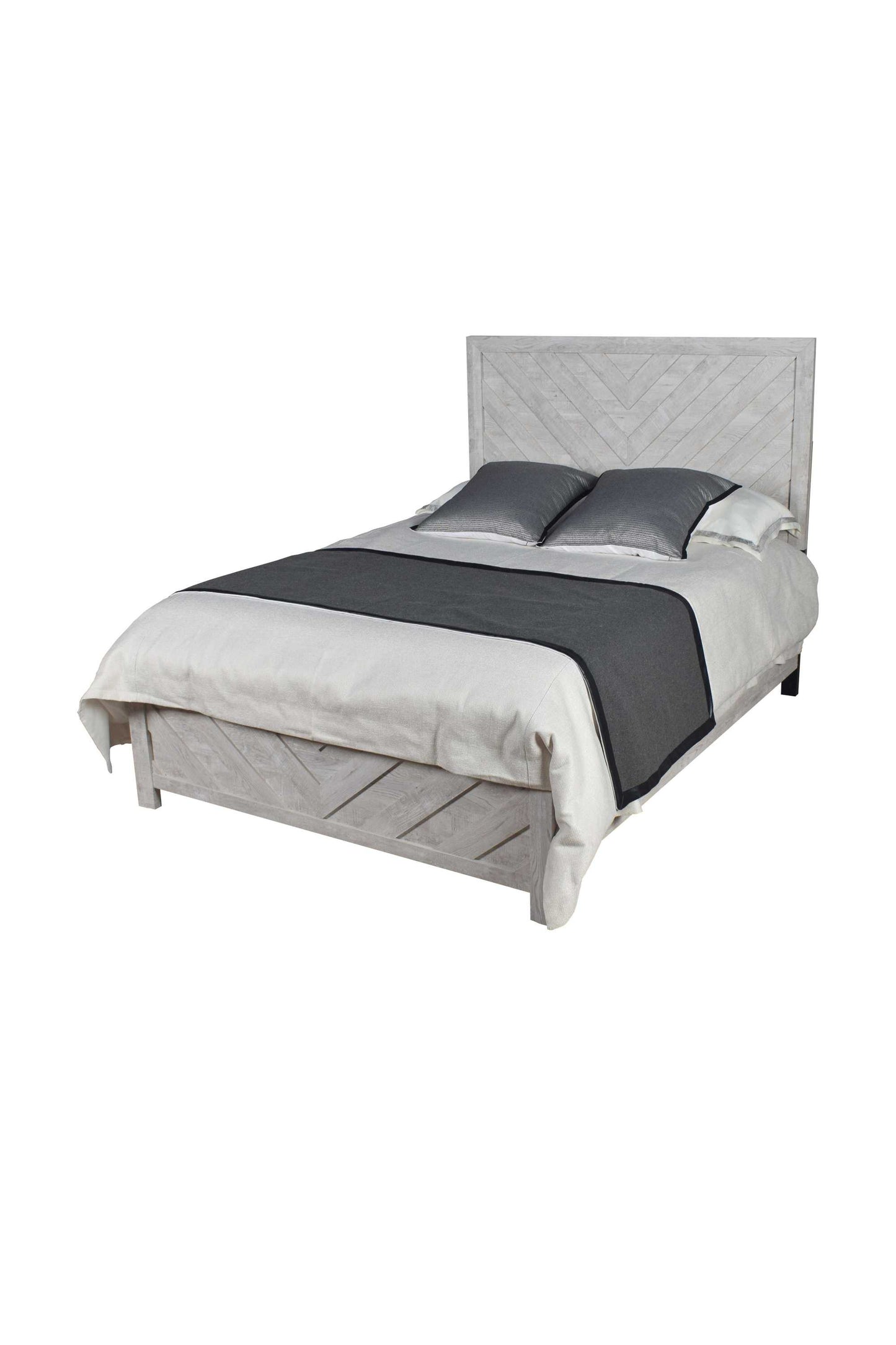 Modern Style Queen Bed Made with Wood in Gray