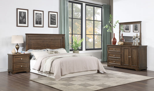 ACME Franklin 4Pcs Pack Full Bed Set, Brushed Walnut Finish BD02154F