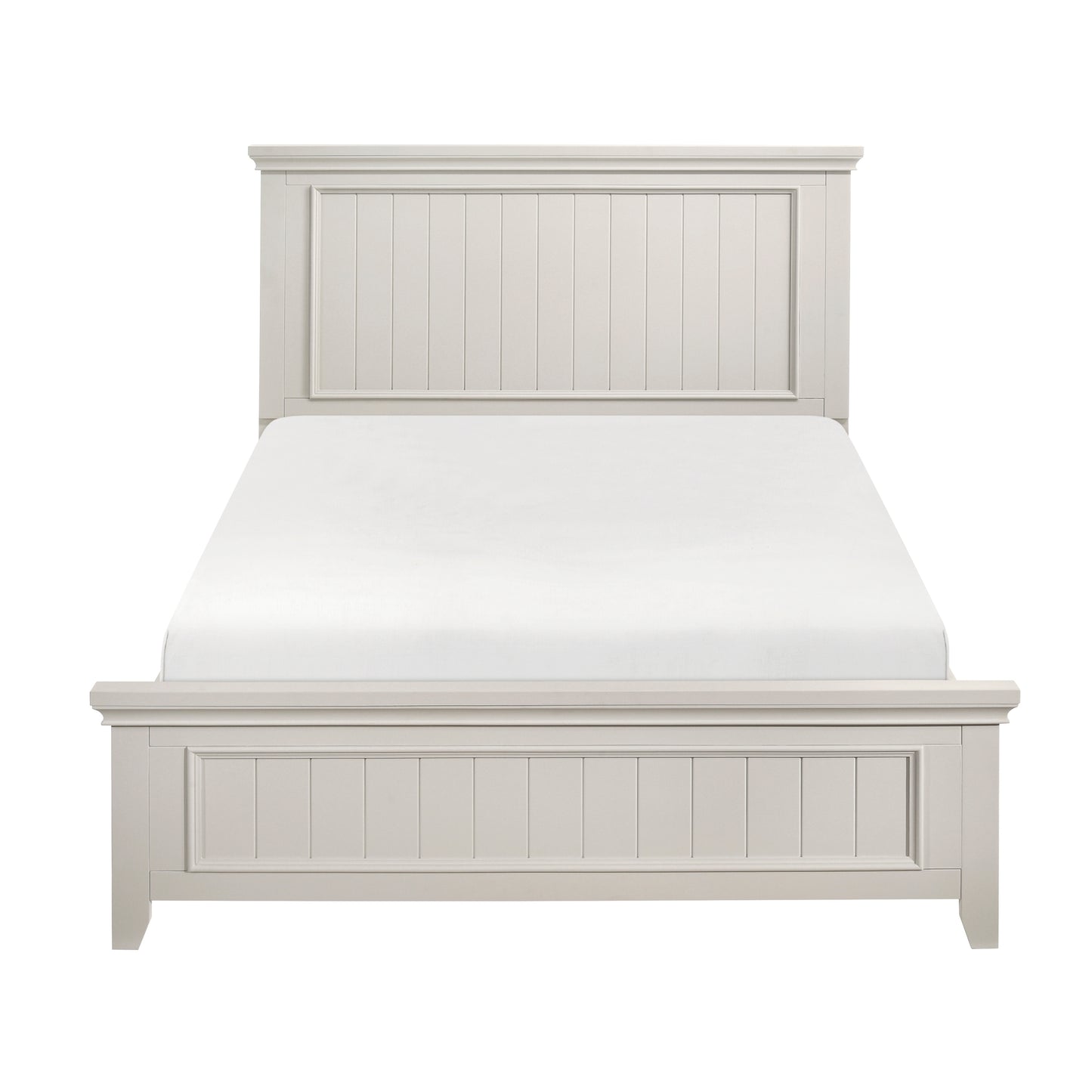 Farmhouse Style Full Size Panel Bed 1pc Classic White Finish Modern Bedroom Wooden Furniture