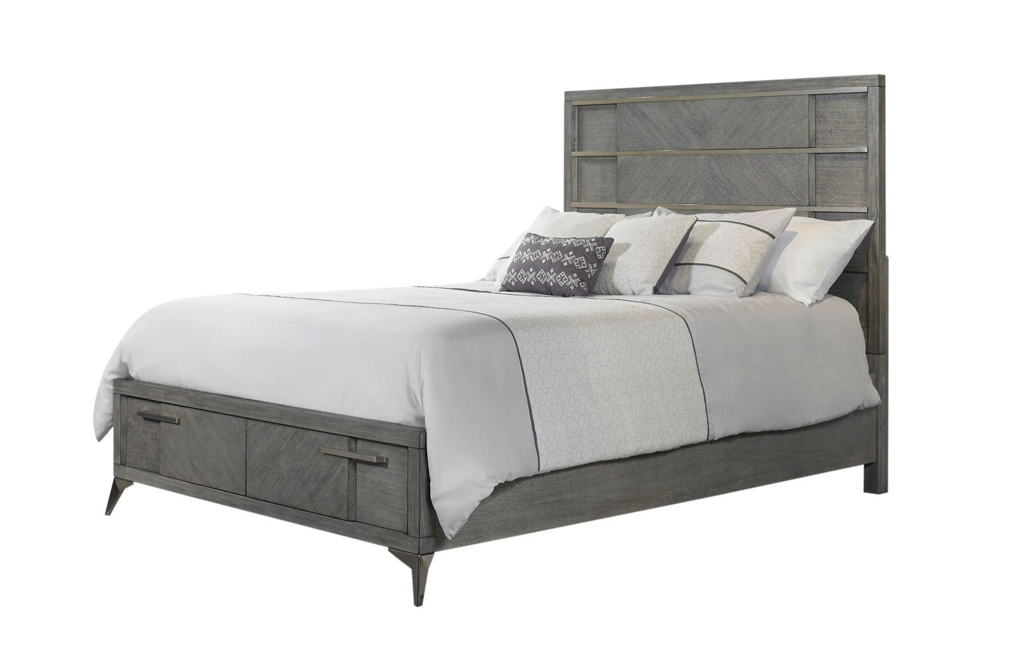 Gray Stoage Bed W/ Bookmatched Veneer