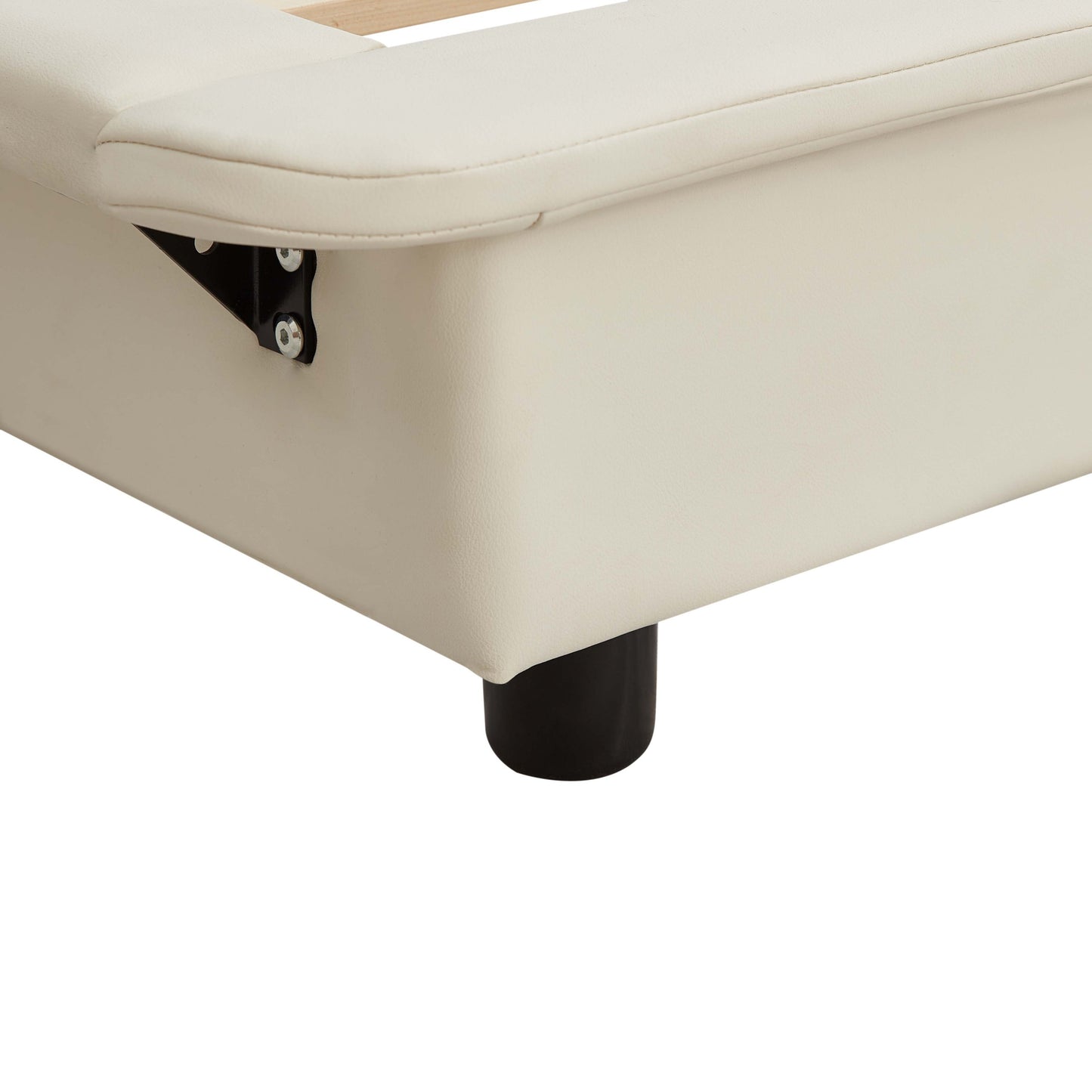 Full Size Upholstered Platform Bed with Sensor Light and Ergonomic Design Backrests, White