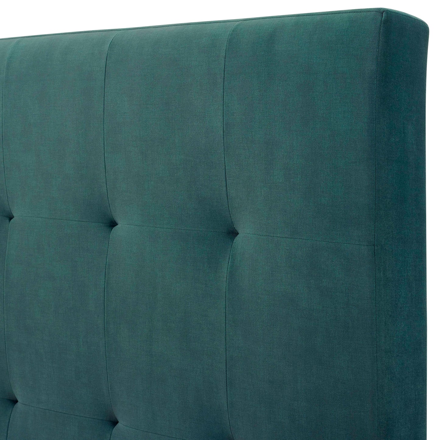 Bridgevine Home Queen Size Green Velvet Tufted Upholstered Platform Bed