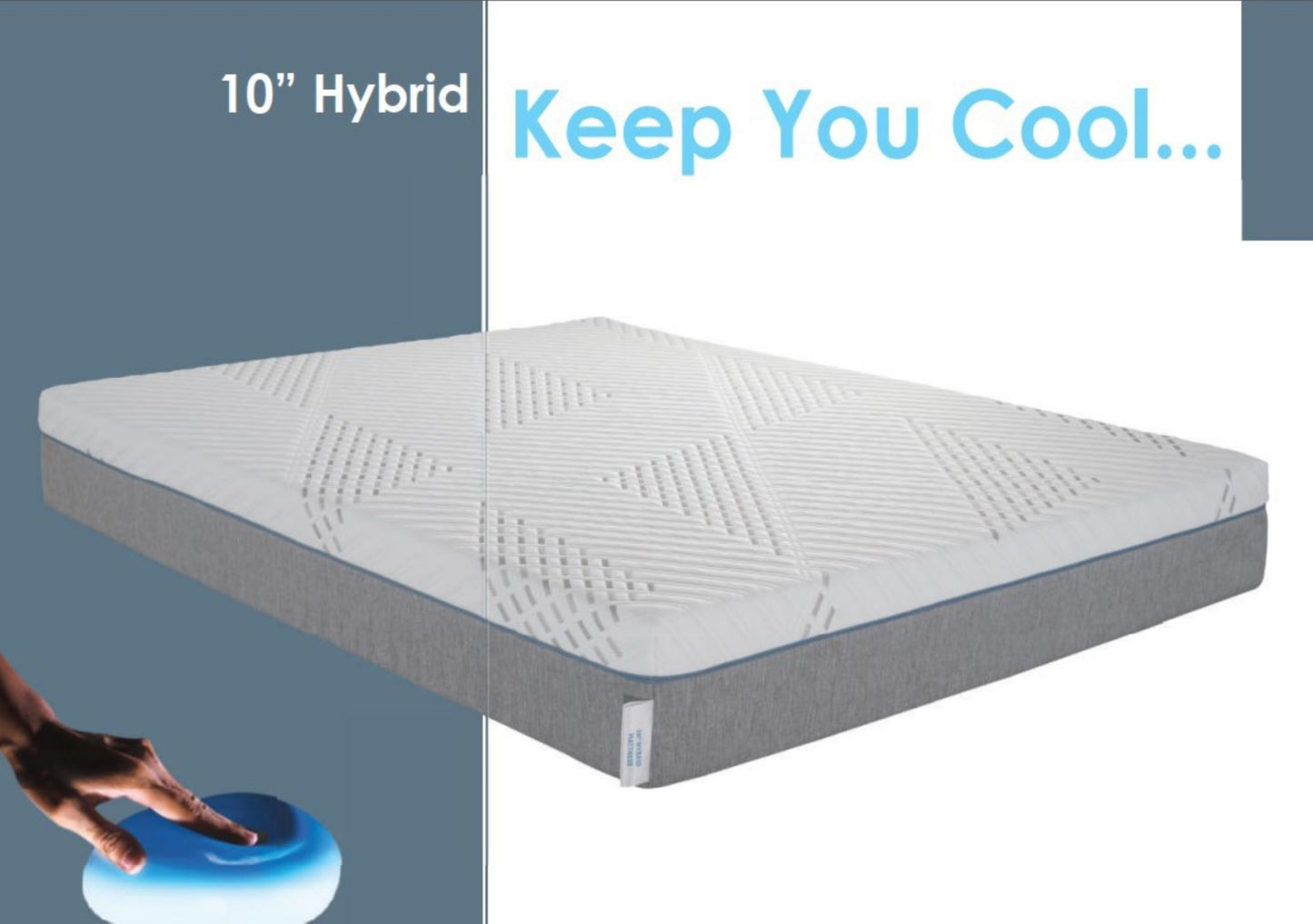 CALIFORNIA KING SIZE- Cypress 10'' Medium Cooling Gel Memory Edge Support Pocket Spring Removable Cover Hybrid Mattress