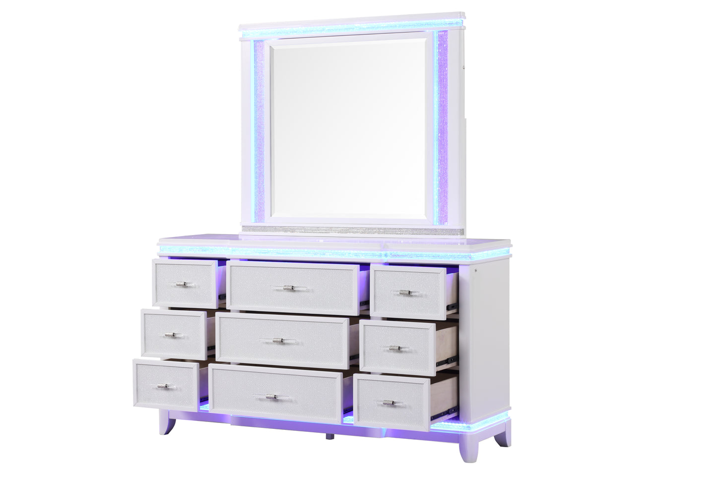 King 4 Pc Bedroom set in Milky White