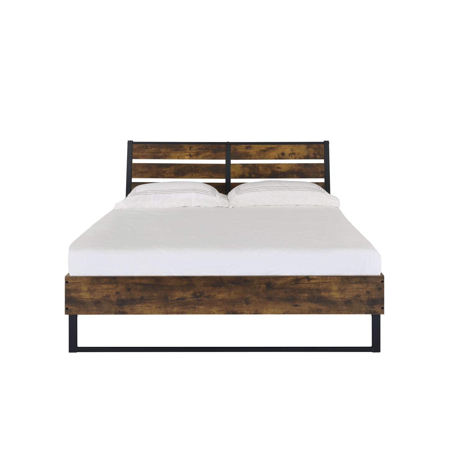 ACME Juvanth Eastern King Bed in Rustic Oak & Black Finish 24247EK