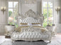 ACME Adara EK BED Pearl White PU & Antique White Finish BD01248EK