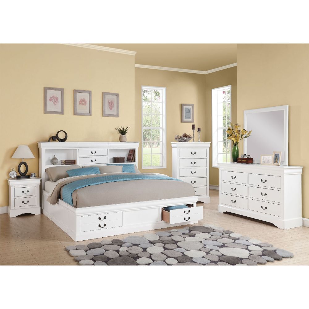 ACME Louis Philippe III Queen Bed in White 24490Q