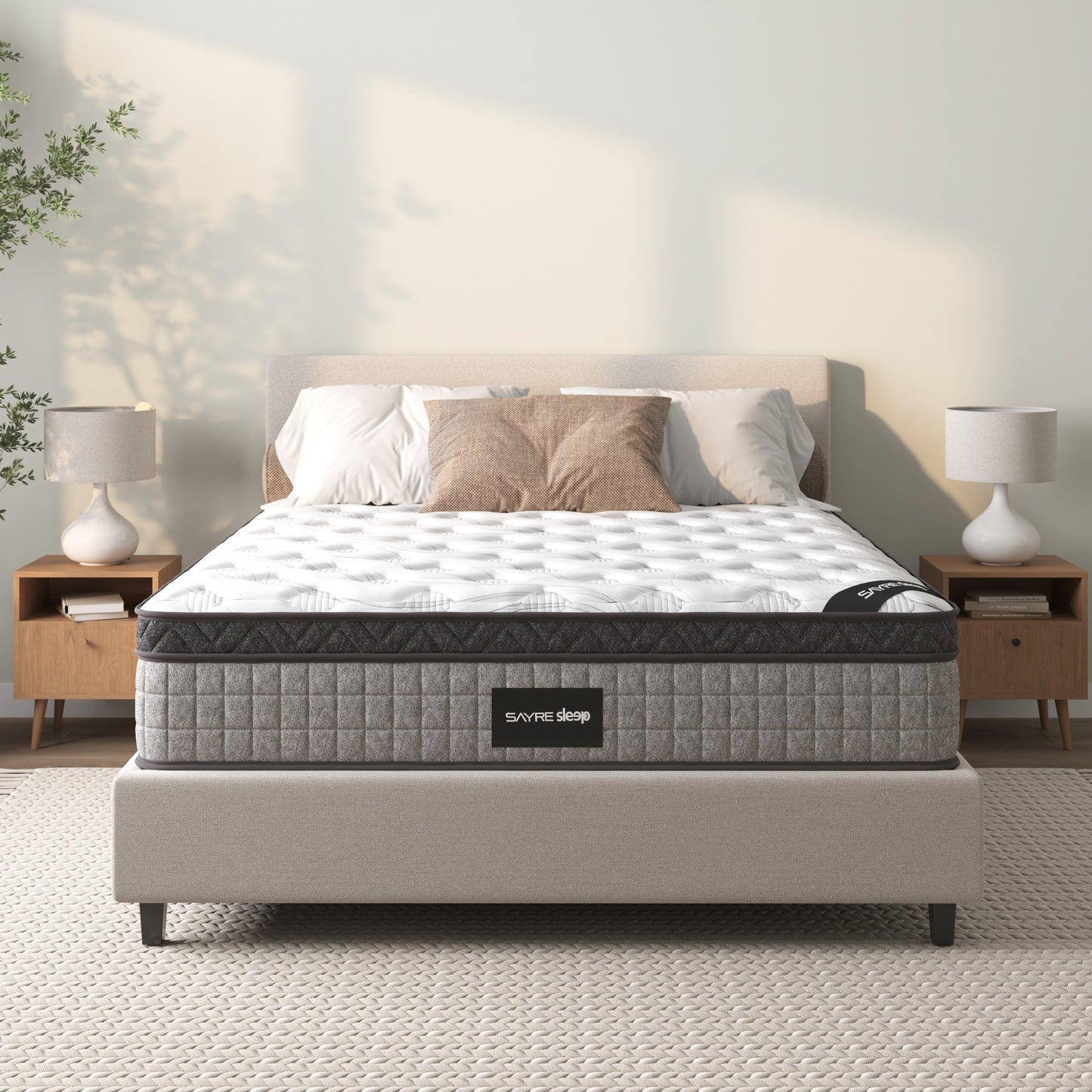 Assembled in USA -  High Quality 10" Full Diamond Innerspring Hybrid and Cooling Gel Memory Foam Mattress, Pressure Relief, and Motion Isolation, CertiPUR-US and Oeko TEX Certified