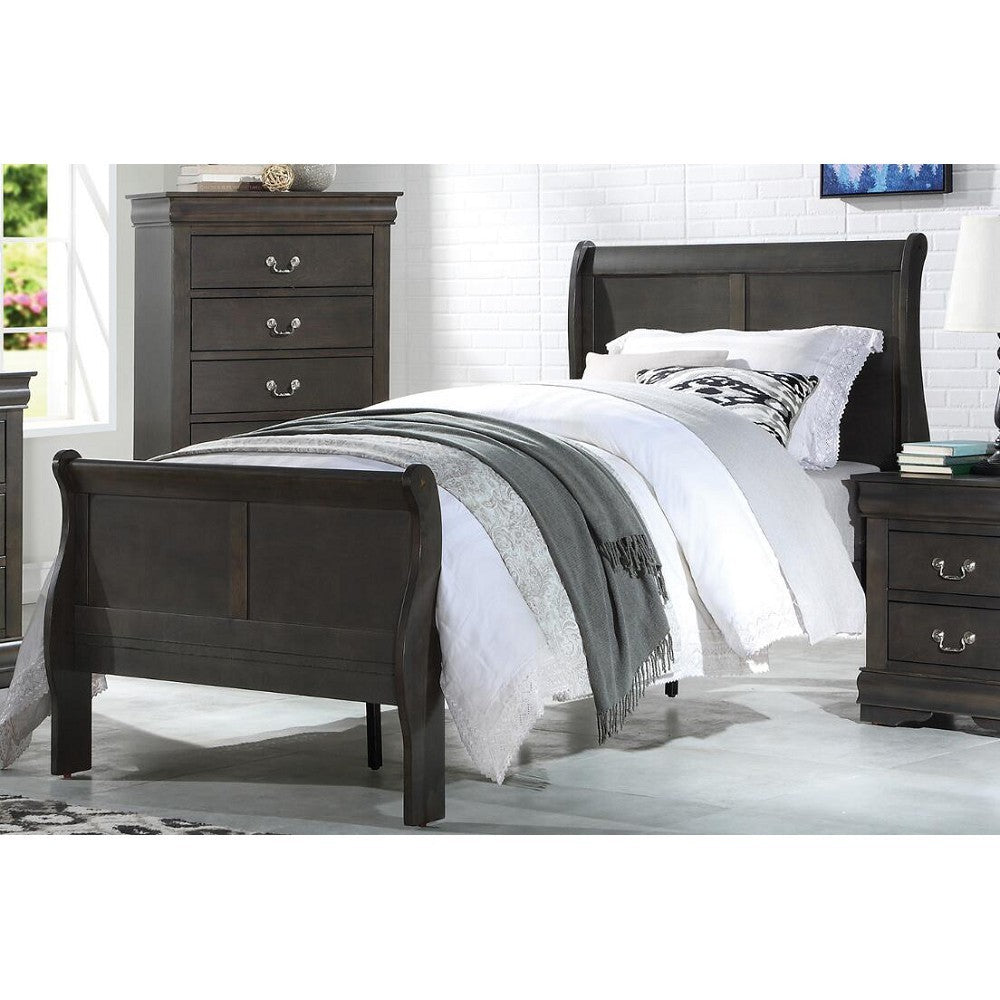 ACME Louis Philippe Twin Bed in Dark Gray 26800T