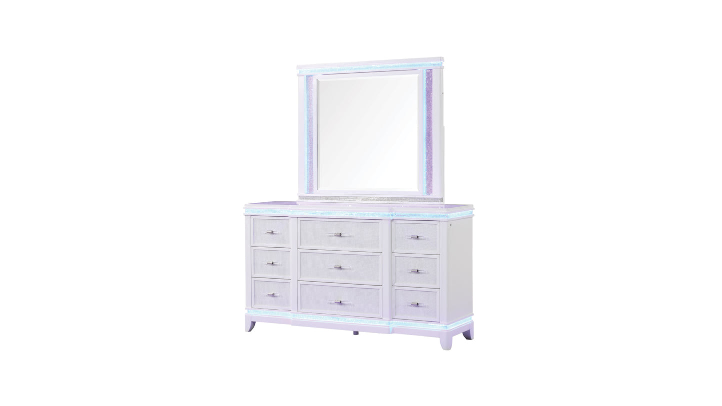 Queen 5 Pc Bedroom set in Milky White